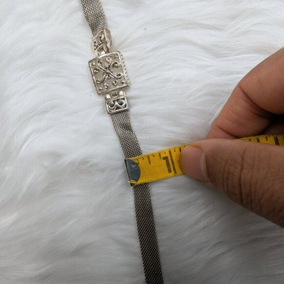 Vintage Silver Color Metal Mesh  Belt. 38 inch Tip To Tip. Nice